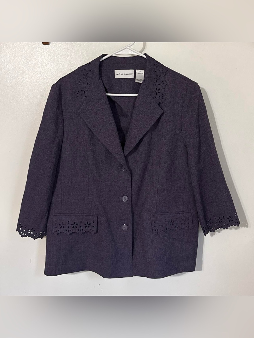 Alfred Dunner Purple Floral Blazer Women’s 14